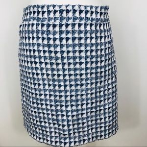 The Loft Blue & White Tweed Shimmer Skirt Size 14